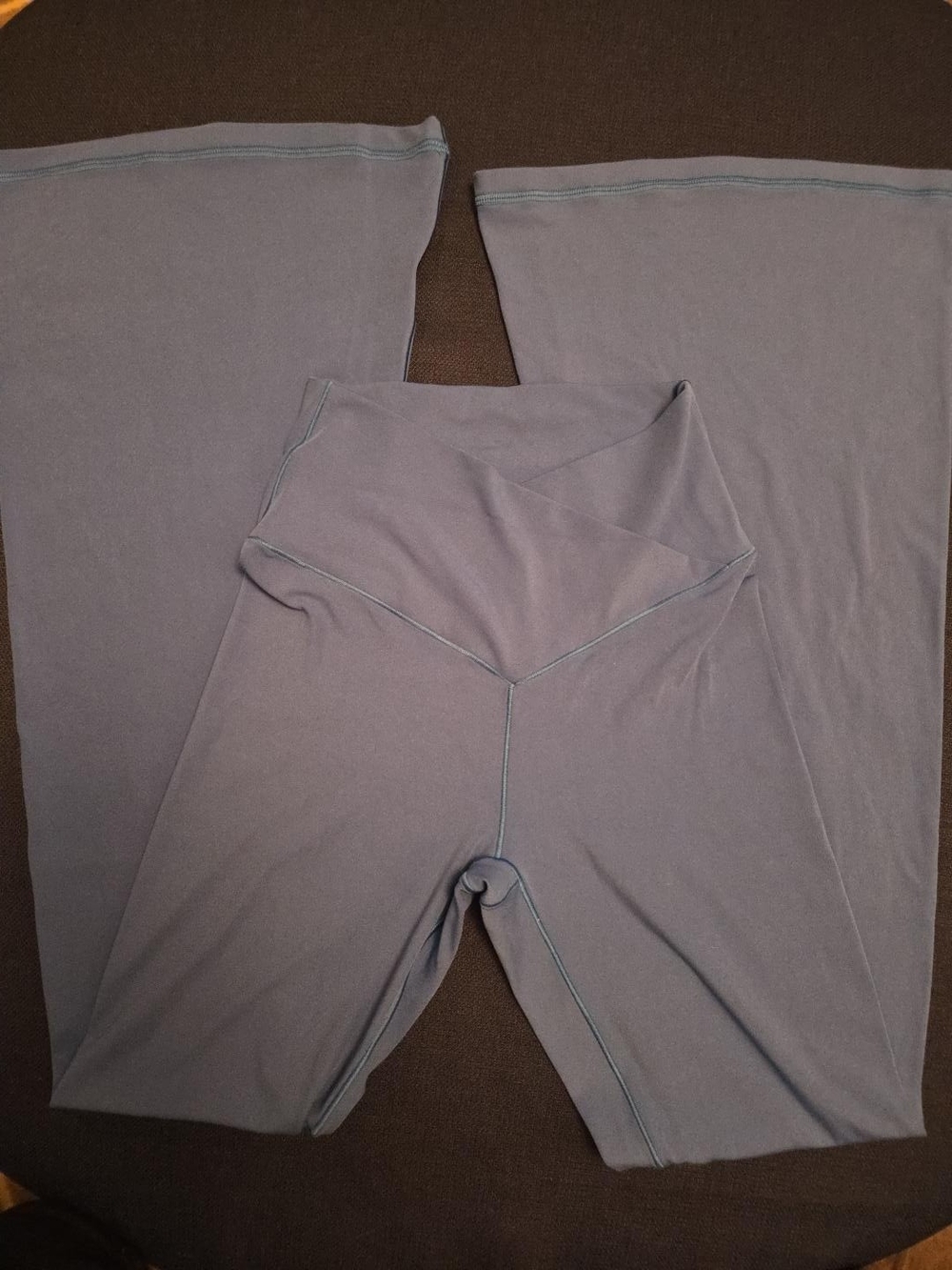 Women’s High-Waist Flare Leggings – Dusty Blue